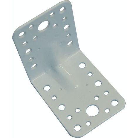 PIASTRA PER TRAVI PIEGATA  85X85MM ACCIAIO BIANCO NERVATA 792-B