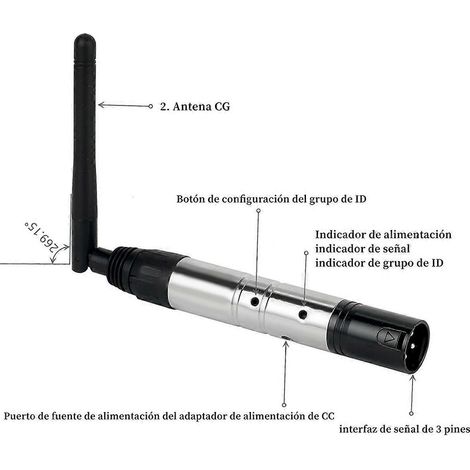 Émetteur-récepteur DMX512 sans fil, prise UE (voir illustration) (1/5)