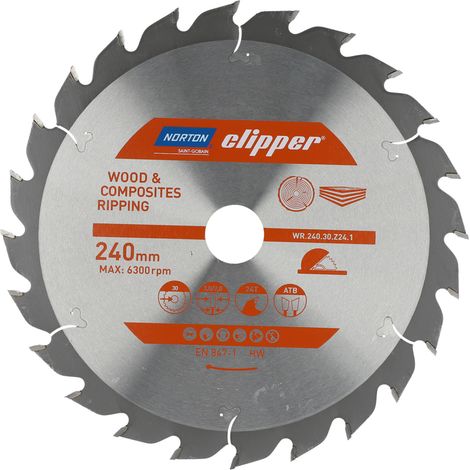 Sega circolare Norton 240 mm x 30 mm x 24z Legno e compositi ATB 3.0 2.0