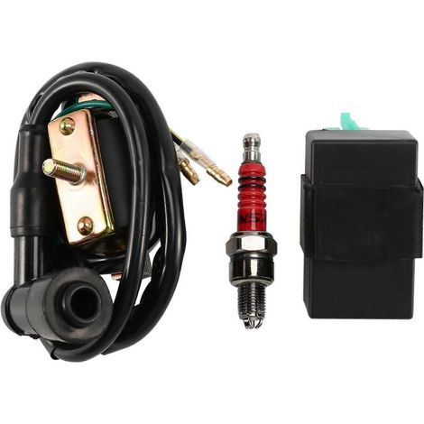 Bobine d'allumage 12 V + CDI 5 broches + bougie pour quad chinois 50/70/90/110 cm³ (noir) (1/5)