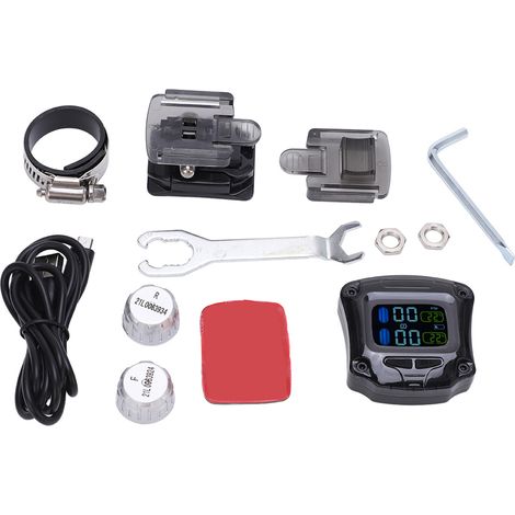 TPMS pour moto, système de surveillance de la pression des pneus étanche IP5K4K en temps réel avec 2 capteurs externes pour une conduite sûre. (1/5)