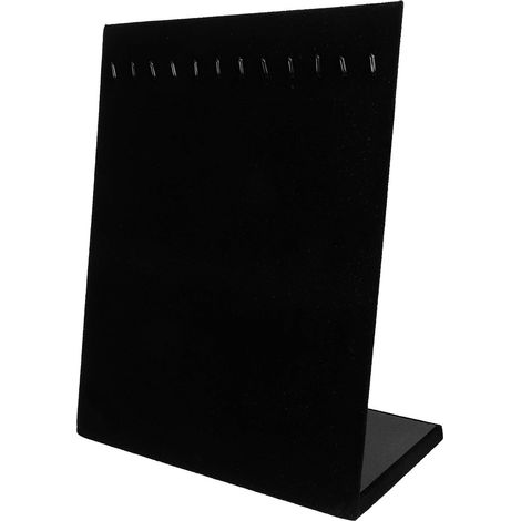 Soporte de exhibición para collares de gamuza negra de 2 piezas, soporte vertical en forma de L (1/5)
