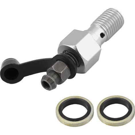 Vis de purge pour étrier de frein moto, boulon banjo M10x1.25mm en argent - Pièce de rechange (1/5)