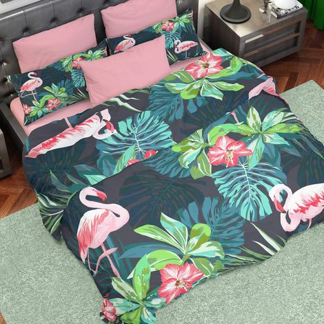 Housse de Couette, Lit (120x200), Rose, Tissu 100% Satin Frais, 100% Made in Italy (1/4)
