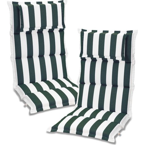 Aoodor Outdoor-Stuhlkissen mit hoher Rückenlehne und Kopfstütze, 2er-Set, geflanschte Sitzkissen für Schaukelstühle, Adirondack- und Essstühle, 120×52×6 cm (1/5)