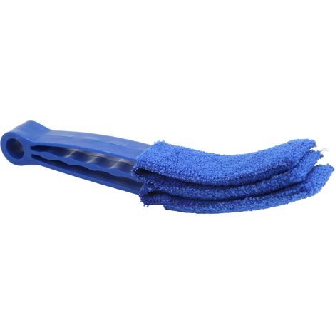 Paño de limpieza multifuncional de microfibra para rejillas de ventilación del coche, ideal para ventanas, persianas, contraventanas y ventiladores (azul). (1/5)