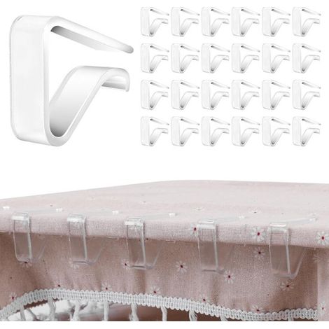 Fermagli per tovaglie, morsetti da tavolo, supporti per fissare le tovaglie, materiale plastico resistente, 24 pezzi, trasparenti (1/5)