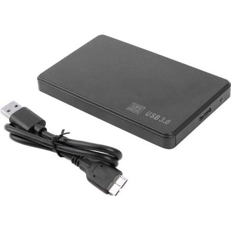 Boîtier de disque dur SSD SATA USB 3.0 2,5 pouces - Noir (1/4)