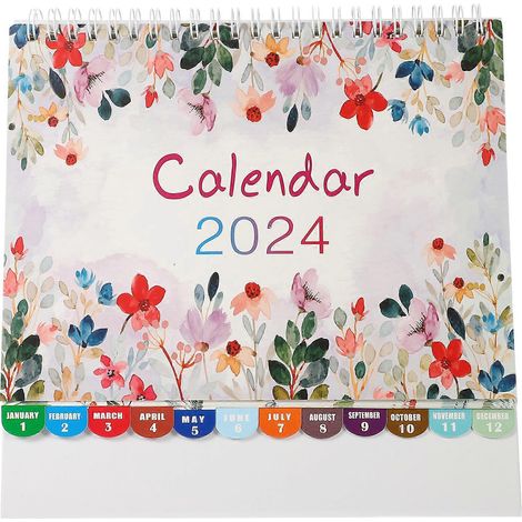 Calendrier de bureau décoratif à usage quotidien, calendrier mensuel, calendrier de bureau sur pied (version américaine)-20.5X20.5CM