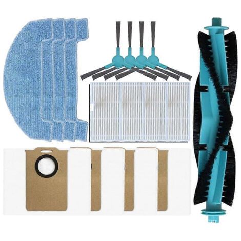 NALOOKAMIC Pièces de rechange pour aspirateur Ultenic T20 Pro : brosse principale, brosse latérale, filtre HEPA, lingette de nettoyage, sac à poussière