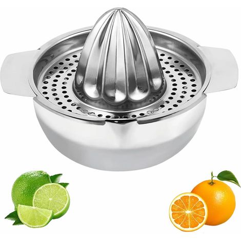Presse agrumes manuel Presse-agrumes Manuel en Acier Inoxydable 18/8 Presse Orange Manuel avec Récipient pour citrons, pamplemousses et oranges, Compatible Lave-Vaisselle (1/5)