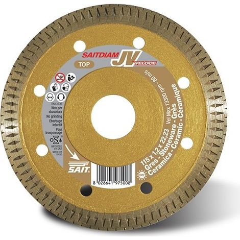 Disco Diamantato 115mm Taglio Piastrelle Gres Porcellanato Professionale SAIT JV