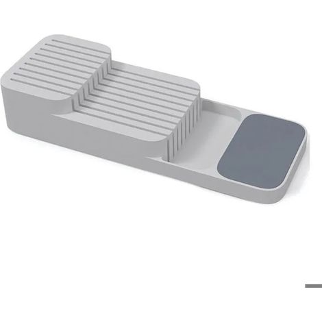 Organisateur de tiroir pour couteaux de cuisine pour 9 couteaux, compact, durable, sûr, peu encombrant, lavable, porte-couteaux (1/4)