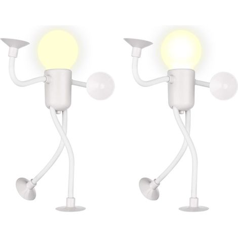 Lampe Nuit - Figurine Sport En Forme De Lampe À LED Blanc - Fixation Par Ventouse - Pour Chambre Enfant Ou Salle De Bain - Lot De 2 (1/5)