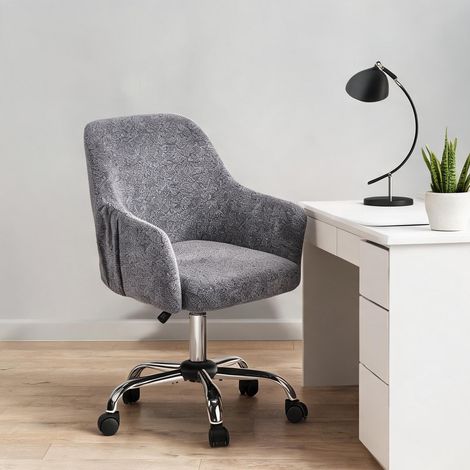 SunJet Fauteuil de salon pivotant en velours gris, assise réglable - Réf. 6GIC7XR03XSI