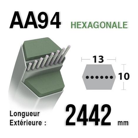 Cinghia AA94 - MTD 75404174 - 754-04174 - lunghezza 2442mm