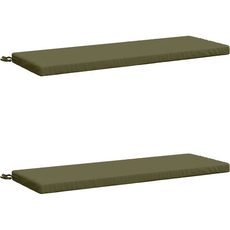 Coussins de banc 2 pièces SOEST 2 pc 100 % polyester Vert olive vidaXL