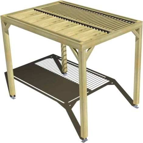 Pergola bois • 2m x 3m • indépendante • sens profondeur • lames orientables bioclimatiques incluses • livraison comprise (1/3)