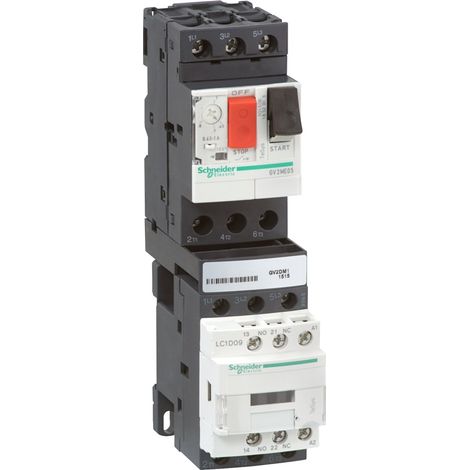 Schneider – Démarreur moteur combiné TeSys GV2DM – Courant 1,6-2,5A – Tension 24Vcc – Protection moteur pour applications industrielles (1/2)