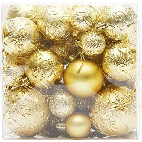 Décorations de sapin de Noël, boules décoratives en vrac, ornements suspendus décoratifs pour arbres de Noël, décoration de fête de vacances (1/5)