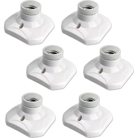 Lot de 6 Douille Plafond E27 à Visser AC 220-240V, Support Douille pour Ampoule LED ,Base Plafonnier Culot E27-LIAIKI (1/5)