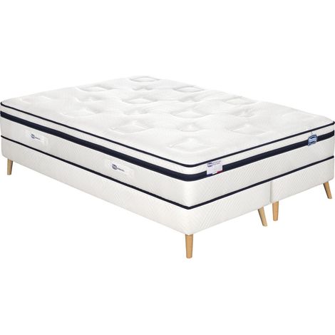 Ensemble L'INCOMPARABLE, matelas ressorts ensachés 160x200, ferme, H27 + 2 sommiers (1/3)