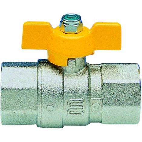Valvola arresto con leva a farfalla per gas 1/2" femmina/femmina enolgas