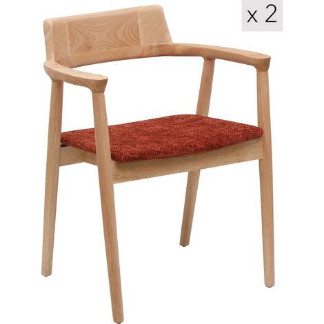 Nordlys - Lot de 2 Chaises de Salle a Manger Scandinave en Bois Massif (1/5)