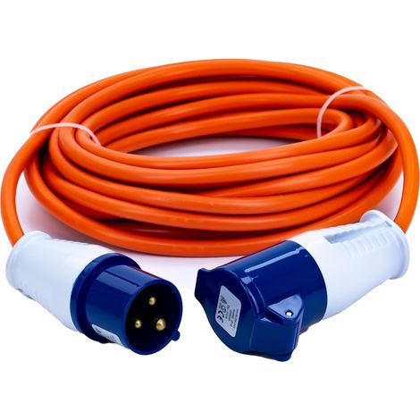 10M16A2.51PK4 Rallonge robuste 10 m Câble central 2,5 mm 16 A 230 V classé IP44 pour camping, caravane, camping-car ou chantier, enrouleur d'alimentation extérieur résistant aux intempéries (1/5)