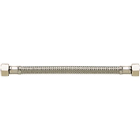Flexible Tressé Inox STANDARD - Sanitaire - Ø8mm avec joint - Femelle Femelle 12x17 - 15x21 - 300mm
