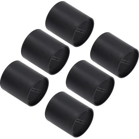 Lot de 6 rallonges de pieds de meubles rondes en plastique noir de 10 cm de hauteur, pour canapé de bureau ou de maison. (1/5)