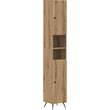 Badezimmerschrank mit offenem Regal BREDA Altholz vidaXL (1/5)
