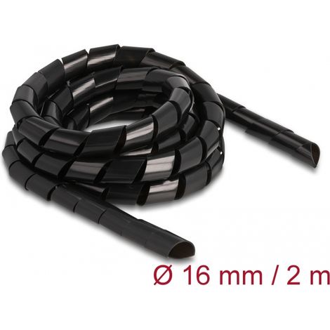 Delock Manguera en espiral flexible de 2 m x 16 mm negra