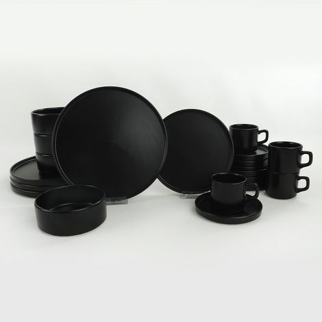 Service de table en céramique - 20 pièces - Noir mat - Blackster (1/5)