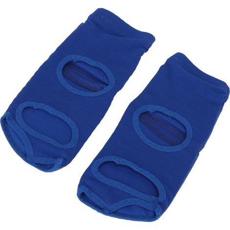 Lot de 2 protège-pieds de boxe unisexes en cuir PU souple, pour l'entraînement au sparring, pour femmes et hommes, bleu, taille L 39-40 (1/5)