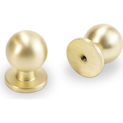 Juego de 10 pomos para puertas de cocina  Aleación de zinc dorado y latón cepillado  Diseño moderno  Tornillos incluidos  Renovación de muebles y cajones (1/5)
