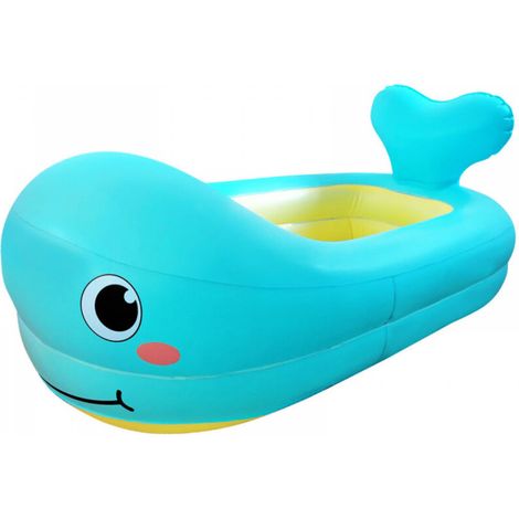 Baignoire gonflable pour enfants, baignoire portable en forme de baleine mignonne, piscine pour enfants étanche, siège de voyage avec coussin épais pour la salle de bain et les voyages en famille. (1/4)