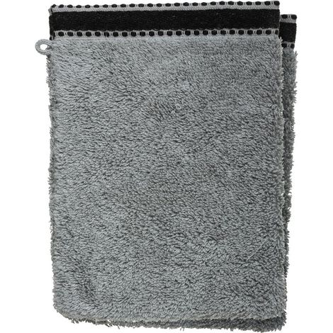 Lot de 2 gants de toilette 15 x 21 cm Joia gris fonce (1/3)