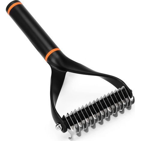 Peigne pour Chiens Chats,Peigne Déméloir Chien Professionnel et Brosse Chien Poil Long, Râteau de toilettage Double Face en Acier Inoxydable,pour Chien et Chat à Poils Longs, Brosse (1/5)
