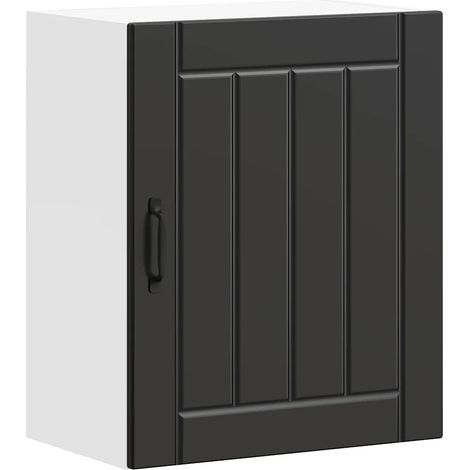 Mueble de pared de cocina Lucca de diseño moderno 50 x 31 x 60 cm almacenamiento optimizado en madera de ingeniería negra 020050153 (1/5)