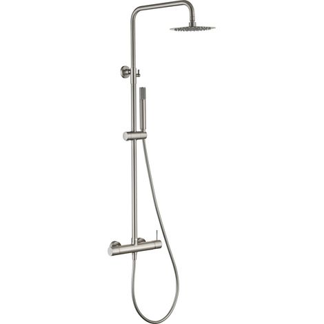 Ensemble douche mitigeur Genova finition nickel brossé [ IMEX® ]