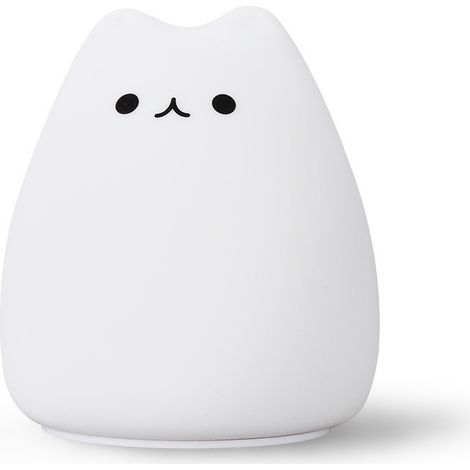 Veilleuse LED chat, lampe de chevet en silicone à piles en forme de chat mignon avec lumière blanche chaude et 7 modes de respiration pour enfants (Mini Chat Célébrité)