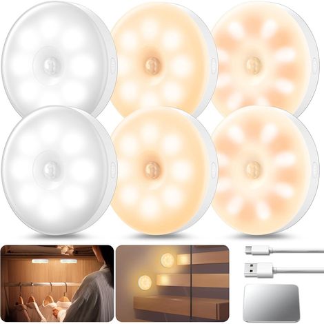 Lampe Detecteur de Mouvement Interieur Rechargeable USB Veilleuse Pour Couloir Cuisine éclairage D'escalier Chambre D'enfant (1/4)