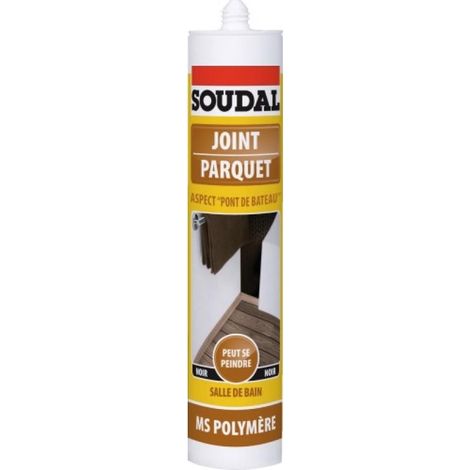 Mastic MS polymère pour parquet ''pont de bateau'' coloris noir cartouche de 290 ml - SOUDAL FRANCE (1/4)