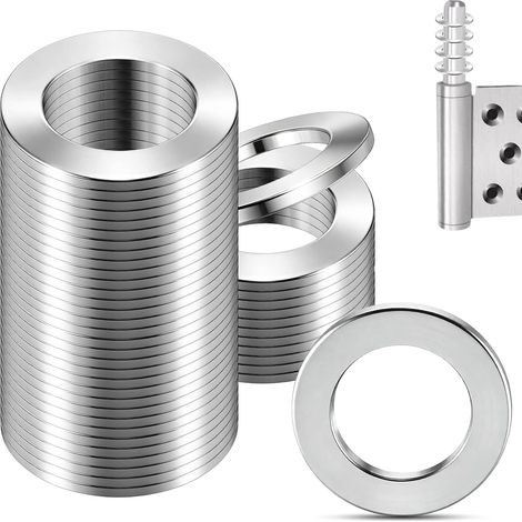 120 Pièces Rondelles pour Gonds de Porte 10 mm X 16 mm X 1,5 mm, M10 Rondelles Plates Acier Inoxydable 304,Rondelles pour Charnières Metal Bague Paumelle Plate (1/5)