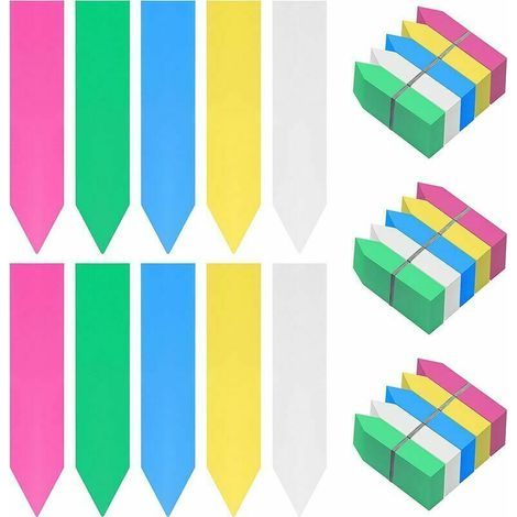 étiquette pour Potager en Plastique Multicolore (Lot de 500) - 10 x 2 cm - étiquette Imperméable en 5 Couleurs pour Pépinière, Semences, Plantes et Herbes (1/5)