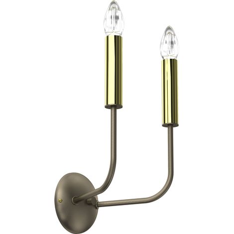 Applique double bougie Akasya dorée 2xE14 15W Luminex