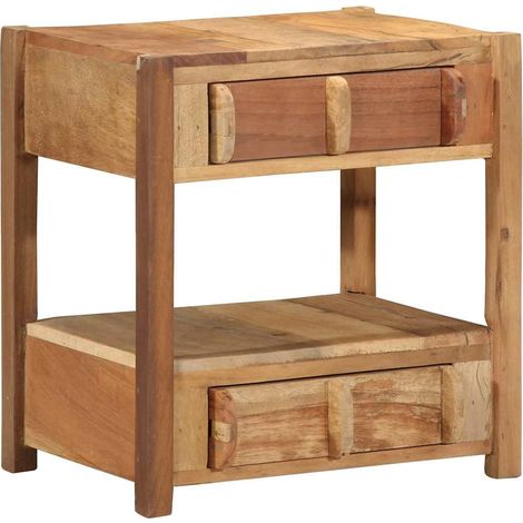 Side Table with Drawer Brown 43 x 32 x 46 cm Solid Reclaim wood vidaXL (1/5)