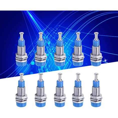 J.40006 Vernickelter Bananenstecker aus reinem Kupfer, 2 mm, 10er-Packung, blau (1/5)