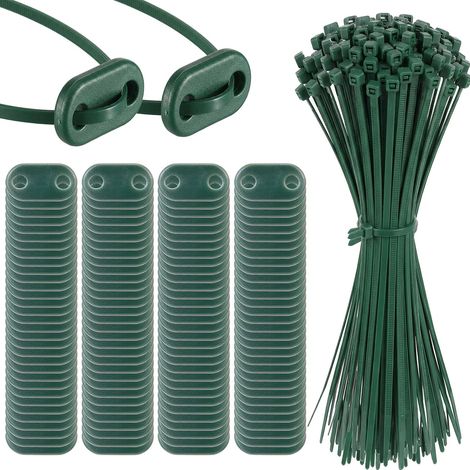 150 Ensemble Kit de Fixation pour Brise-Vue, Vert Attaches de Câble et Plaques de Montage, Kit de Montage en PVC, Pour Tapis d'Intimité et Clôtures de Jardin (1/5)